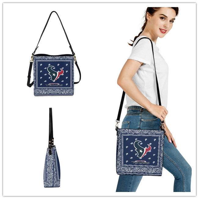 Houston Texans PU Leather Bucket Handbag 001